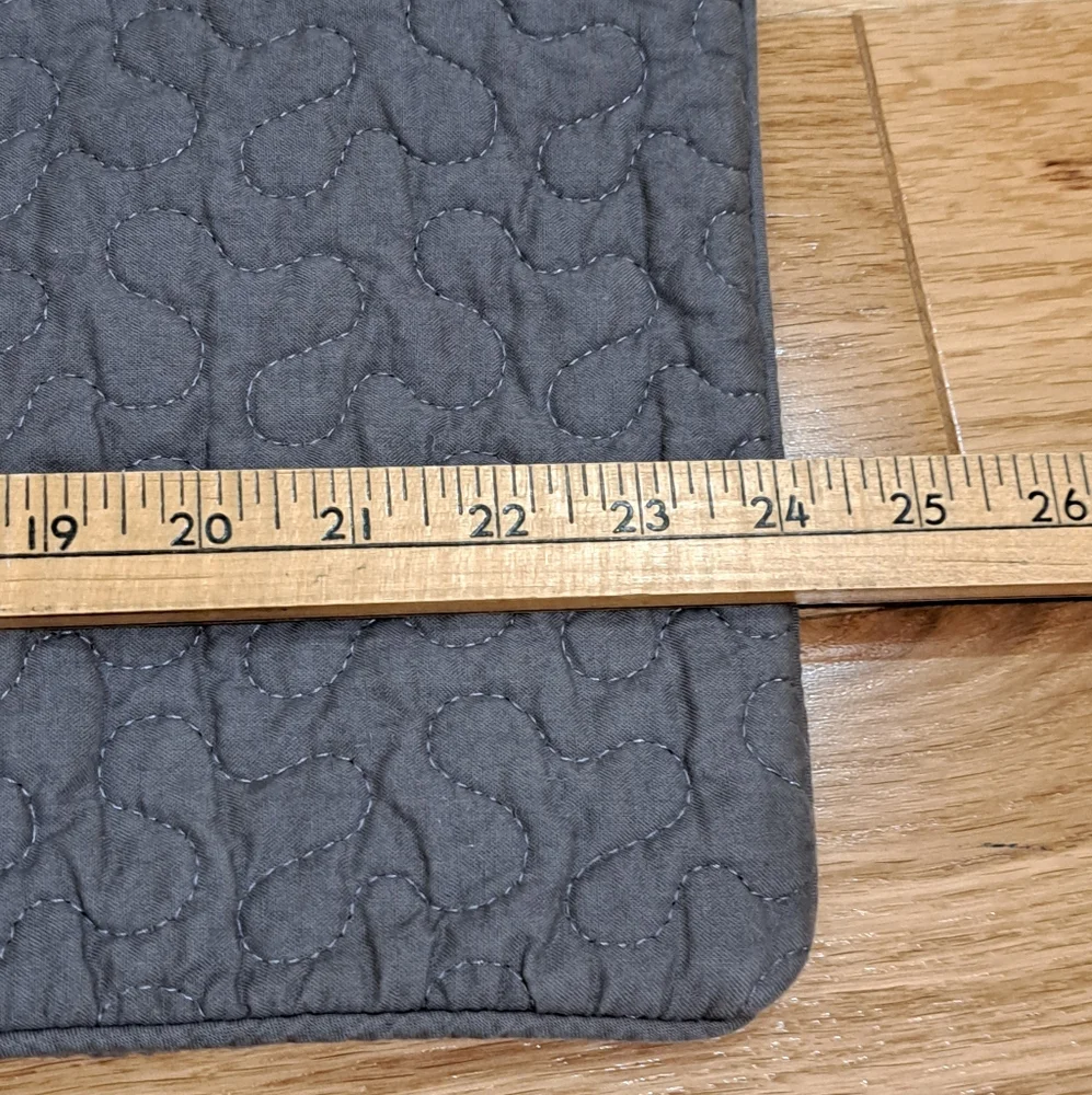 Ikea ALINA Gray Quilted Euro Pillow Cover 24x24